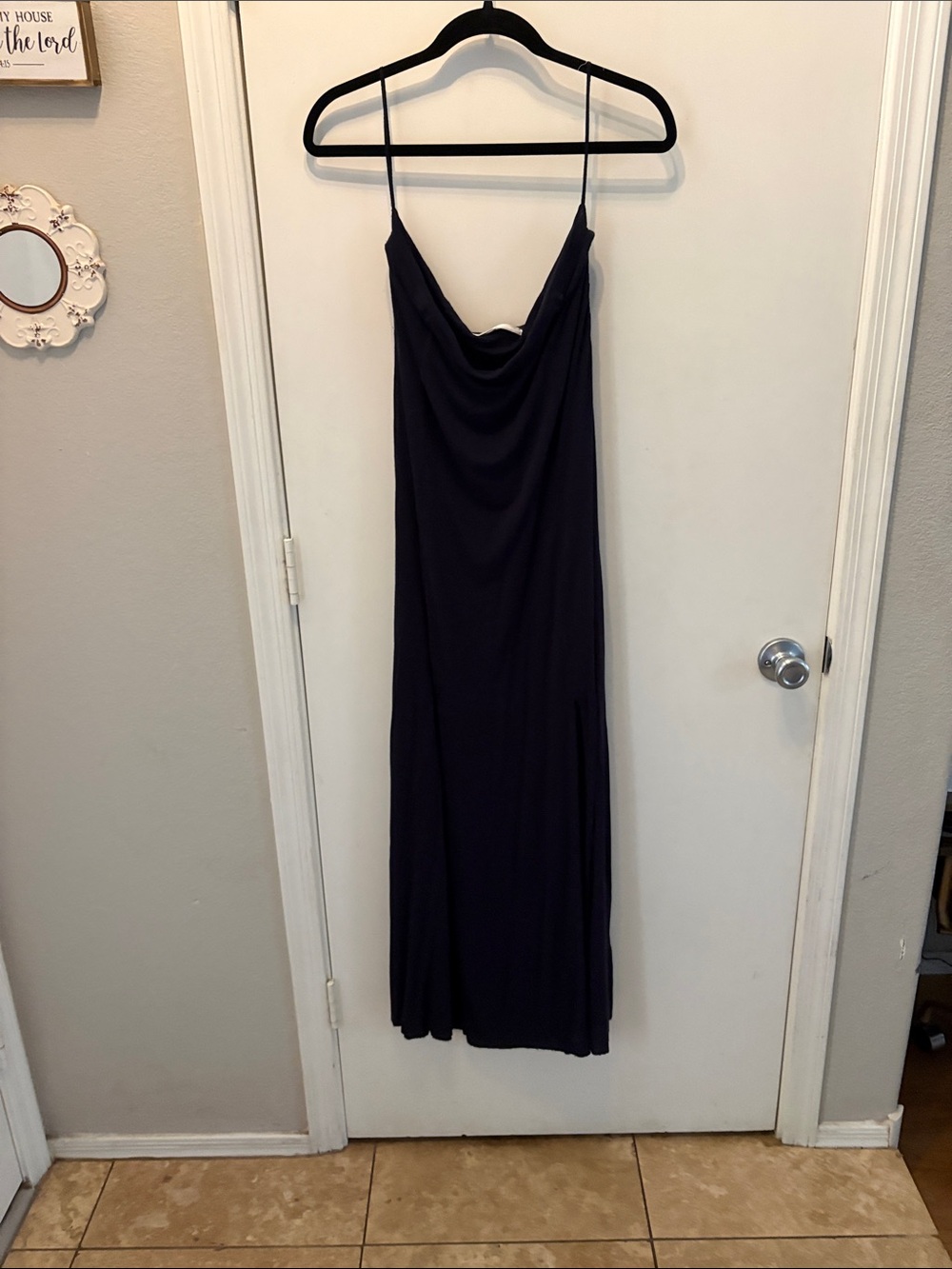 Free People FP Beach TubeTop Maxi Dress with slits - Navy Size L Boho Beachy